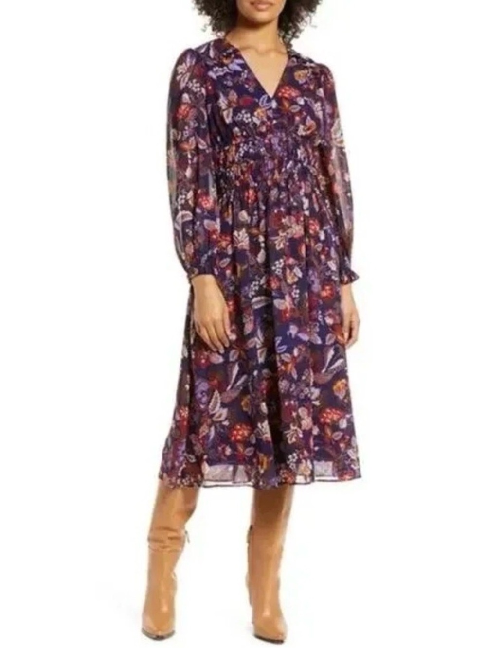 Julia Jordan Long Sleeve Midi Dress